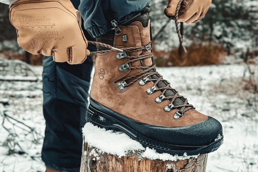 Buty marki Hanwag, detal sznurowania. Źródło: Rigad