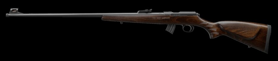 Klasyczny karabinek powtarzalny z drewnianą kolbą kaliber .22 LR. Foto: Rigad