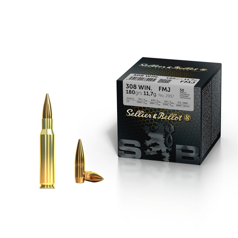 Amunicja FMJ Sellier & Bellot® / 308. Win / 11,7 g - 180 grs / 50 szt.