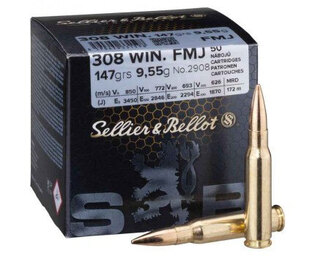 Amunicja FMJ Sellier & Bellot® / 308. Win / 8 g - 124 grs / 50 szt.