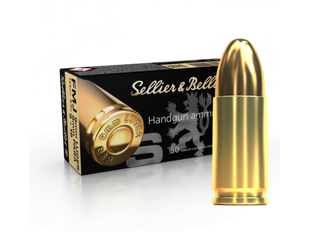 Amunicja FMJ Sellier & Bellot® / 9 mm Luger / 8 g - 124 grs / 50 szt.