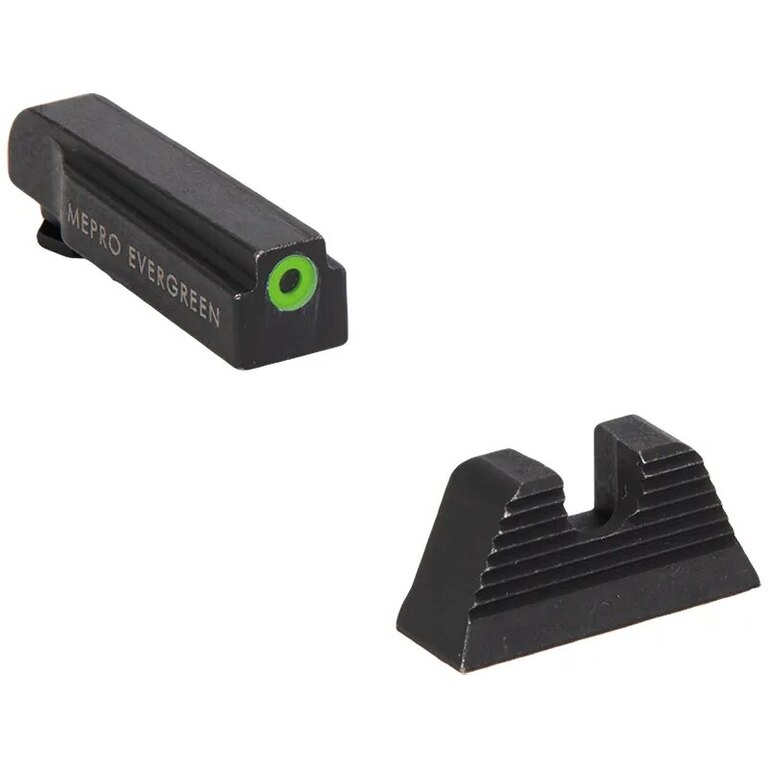 Celowniki Evergreen™ Meprolight® dla Glock / zielona muszka, czyste szczerbinki