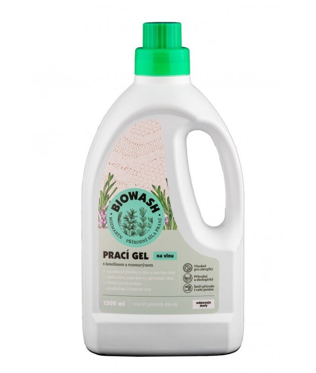 Ekologiczny żel do prania wełny / rozmaryn i lanolina BioWash®, 1,5 l