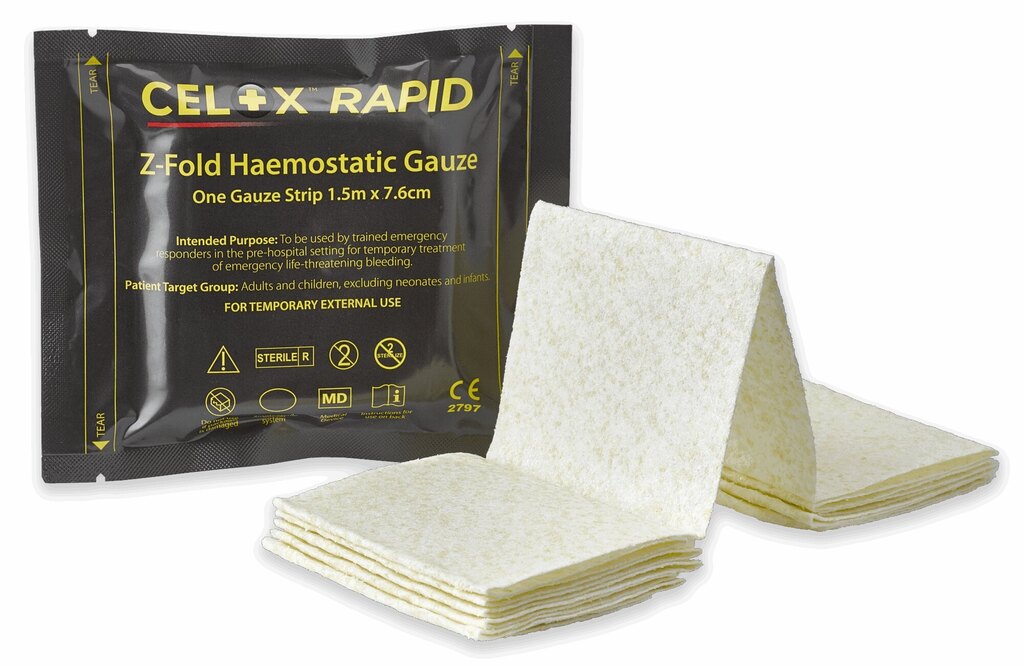 Gaz hemostatyczny Celox Rapid CELOX Medical® / 7,6 cm x 1,5 m