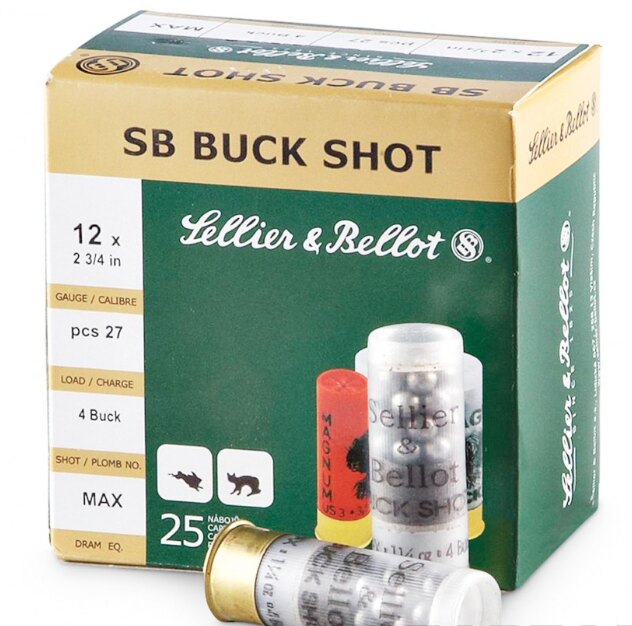 Nabój śrutowy Buck Shot Sellier & Bellot® / 12/70 / 36 g / 8,4 mm / 25 szt.