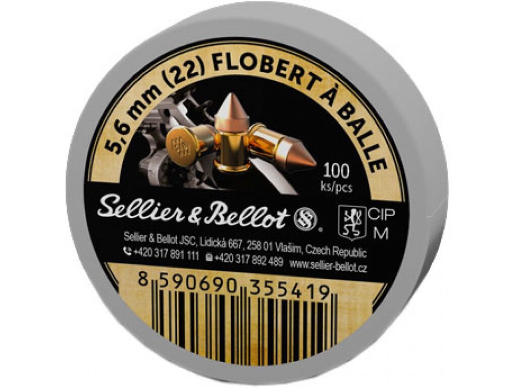 Naboje Flobert Sellier & Bellot® / 5,6 mm (22) Flobert / 1,15 g - 18 grs / 100 szt.