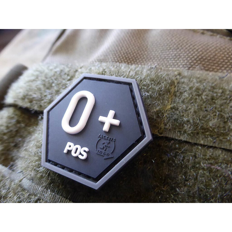 Naszywka JTG® grupa krwi 0 pozytywny / sześciokąt