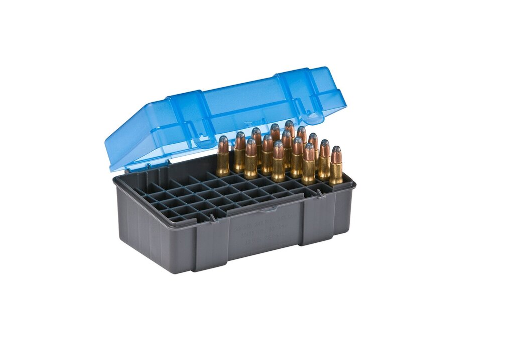 Pudełko na naboje - .22-250 Plano Molding® USA - 50 sztuk, niebieska