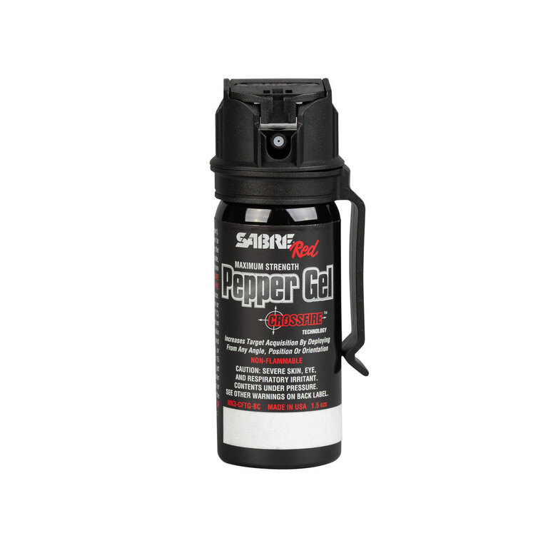 Spray obronny Crossfire Flip-Top z klipsem Sabre Red®, żel