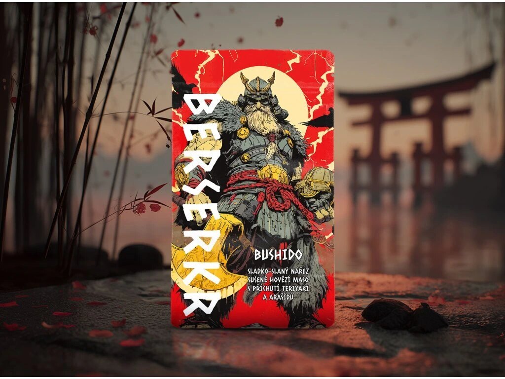 Suszone mięso wołowe / jerky BUSHIDO - Teriyaki & orzeszki ziemne Berserker®