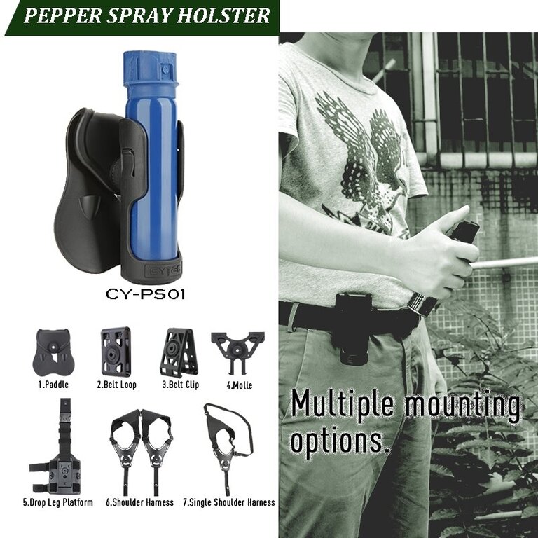 Taktyczna kabura na gaz pieprzowy Cytac® 38 mm - czarna