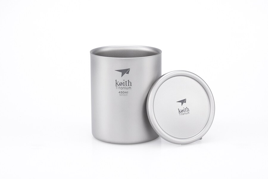 Termiczny kubek tytanowy z pokrywką Keith® 450 ml