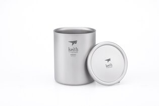 Termiczny kubek tytanowy z pokrywką Keith® 450 ml