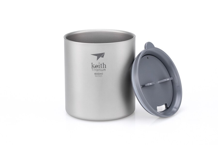 Titanowy kubek termiczny z pokrywką Mug Keith® 600 ml