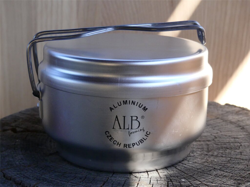 Trzyczęściowe aluminiowe naczynia kempingowe - menażka ALB®