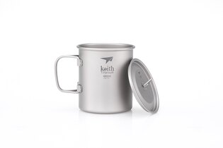 Tytanowy kubek z pokrywką Keith® 450 ml