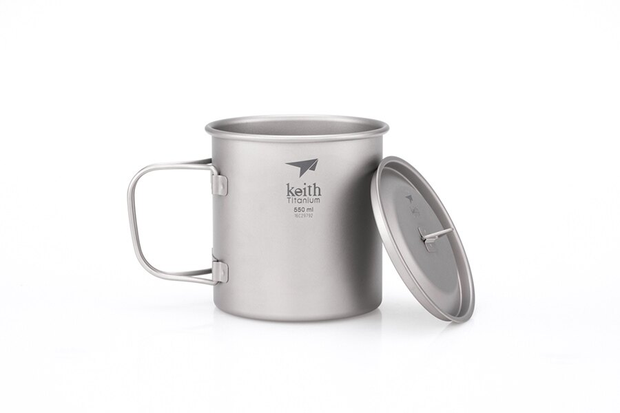 Tytanowy kubek z pokrywką Keith® 550 ml