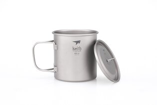 Tytanowy kubek z pokrywką Keith® 550 ml