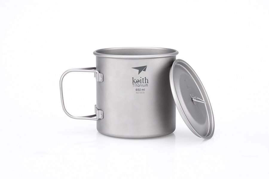 Tytanowy kubek z pokrywką Keith® 650 ml