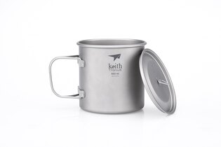 Tytanowy kubek z pokrywką Keith® 650 ml