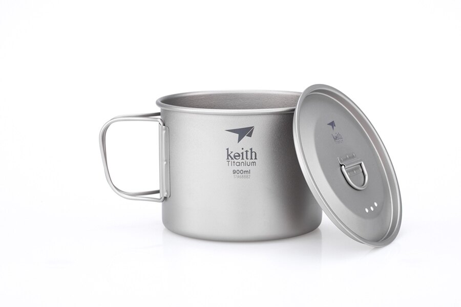 Tytanowy kubek z pokrywką Keith® 900 ml