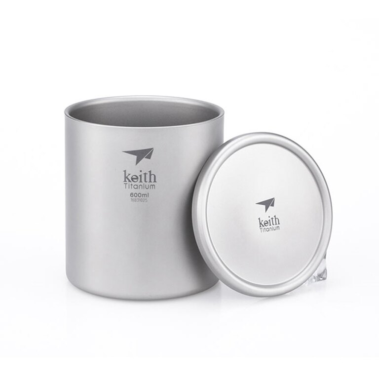 Tytanowy termokubek z pokrywką Keith® 600 ml