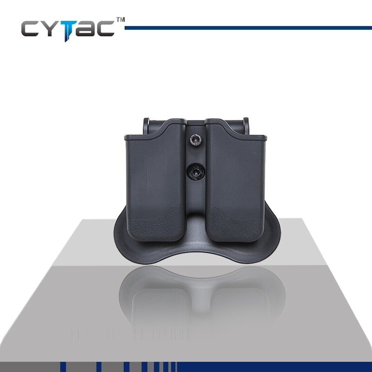 Uniwersalne podwójne etui na magazynek pistoletowy Cytac® - czarne