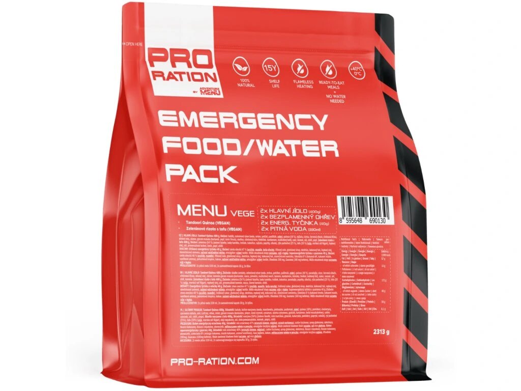 Zestaw żywnościowy Emergency Food / Water, MENU VEGE